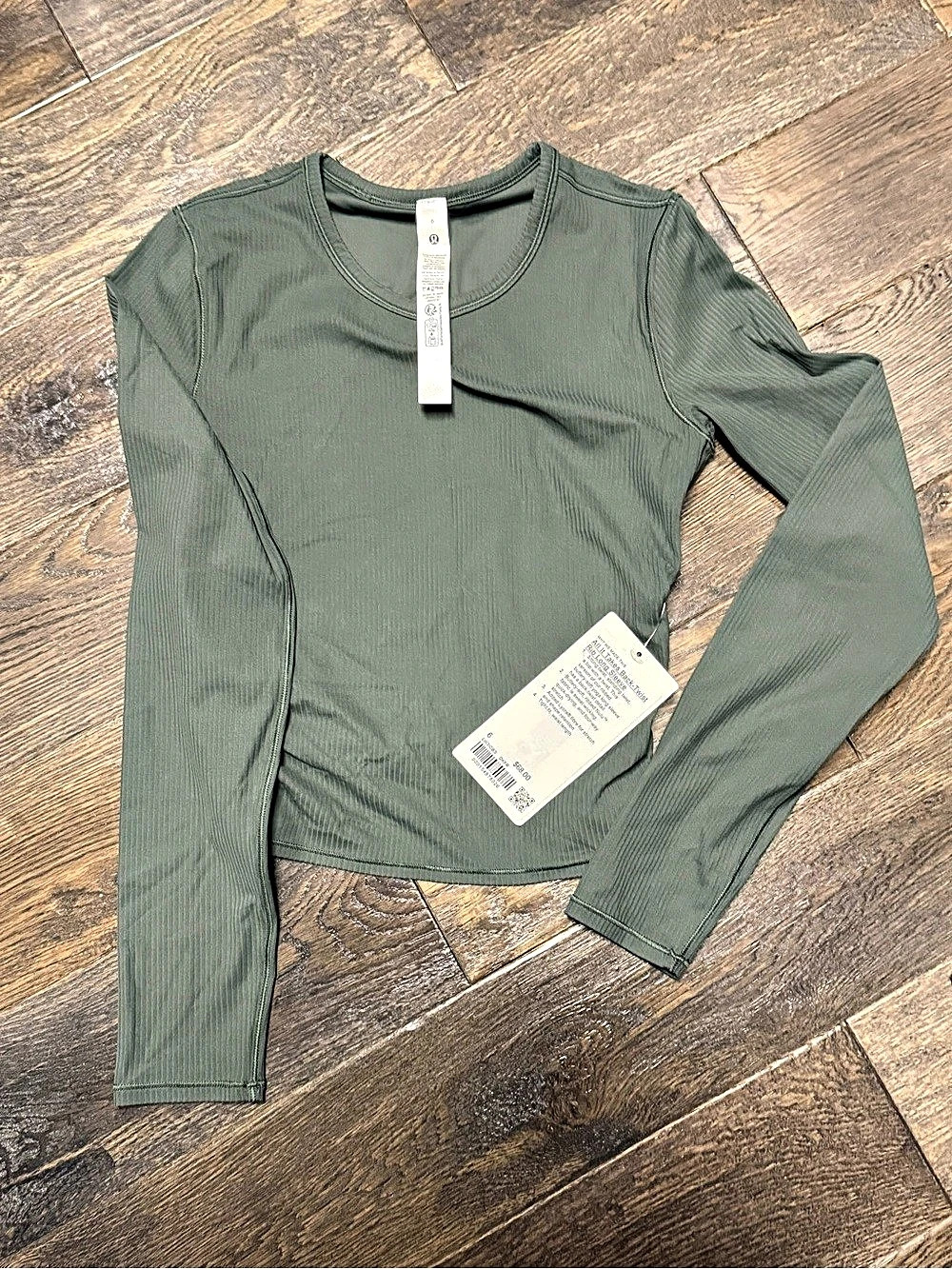 lululemon All It Takes Back-Twist Ribbed Long-Sleeve Shirt Green Small